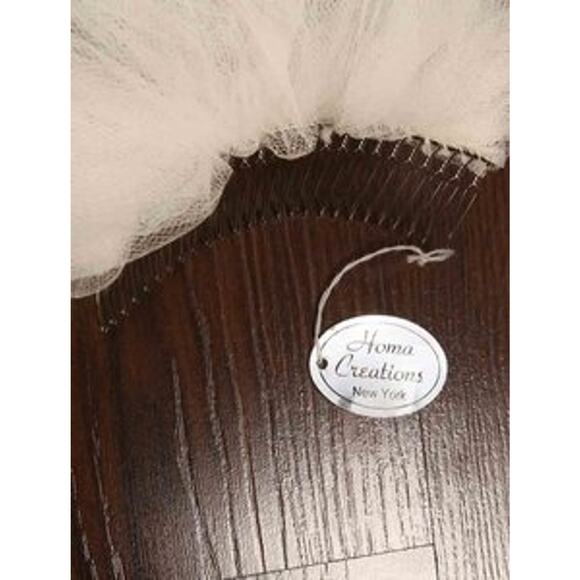 HOMA BRIDAL Veil Cathedral Beaded Crystals Diamond White Long 2 Layer 96L NWT - Picture 8 of 8